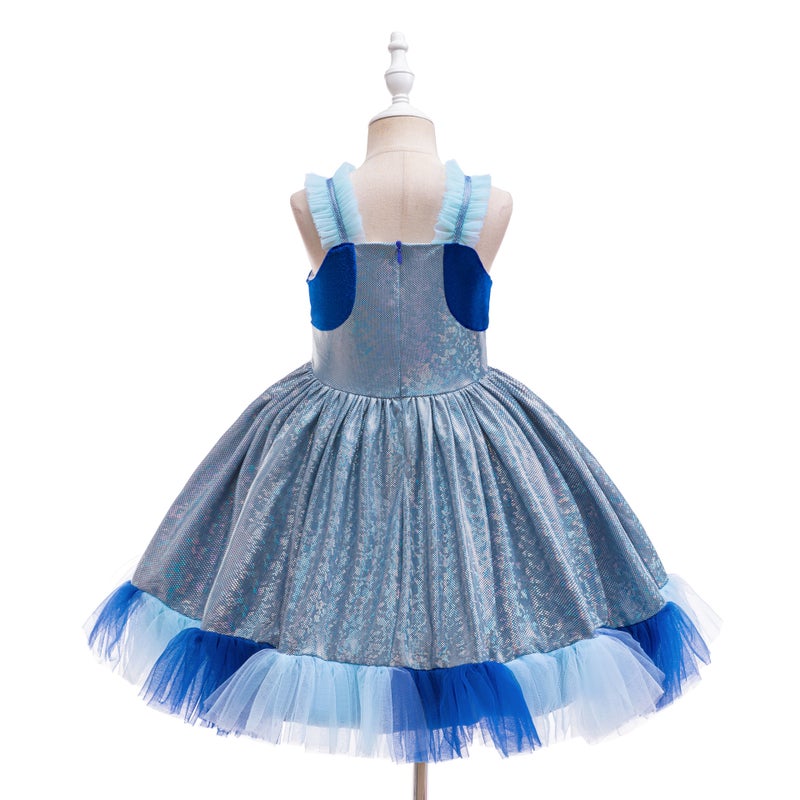 Childrens Cos Bruy Costume Puppy Animated Cartoon dress Role Playing Childrens Puffy Princess Dress Bly01-blue - Image 5