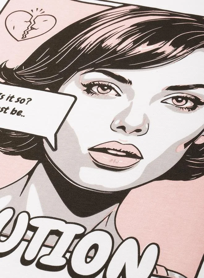 ديلينجر تيشيرت نسائي مطبوع واسع