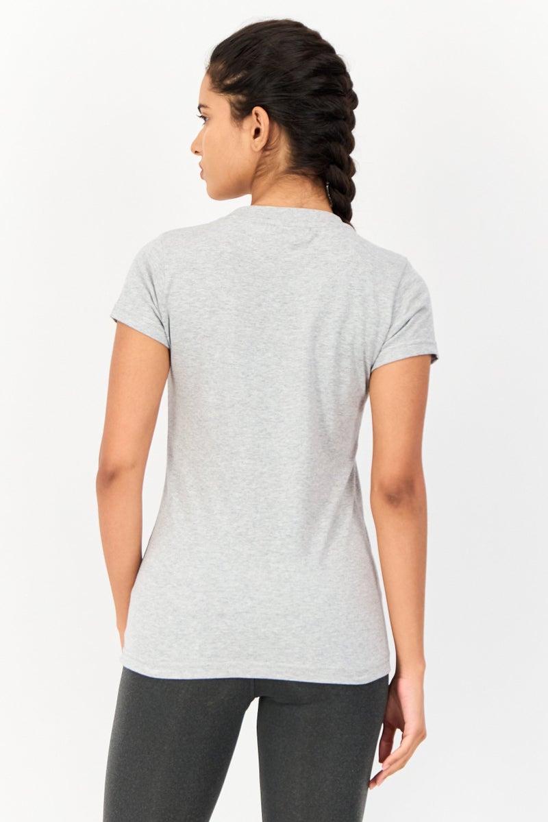 FILA Women Sportswear Fit Short Sleeves Outdoor T-shirt, Light Grey - Image 4