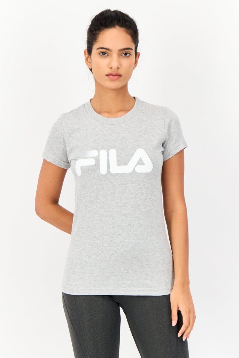 FILA Women Sportswear Fit Short Sleeves Outdoor T-shirt, Light Grey - Image 1