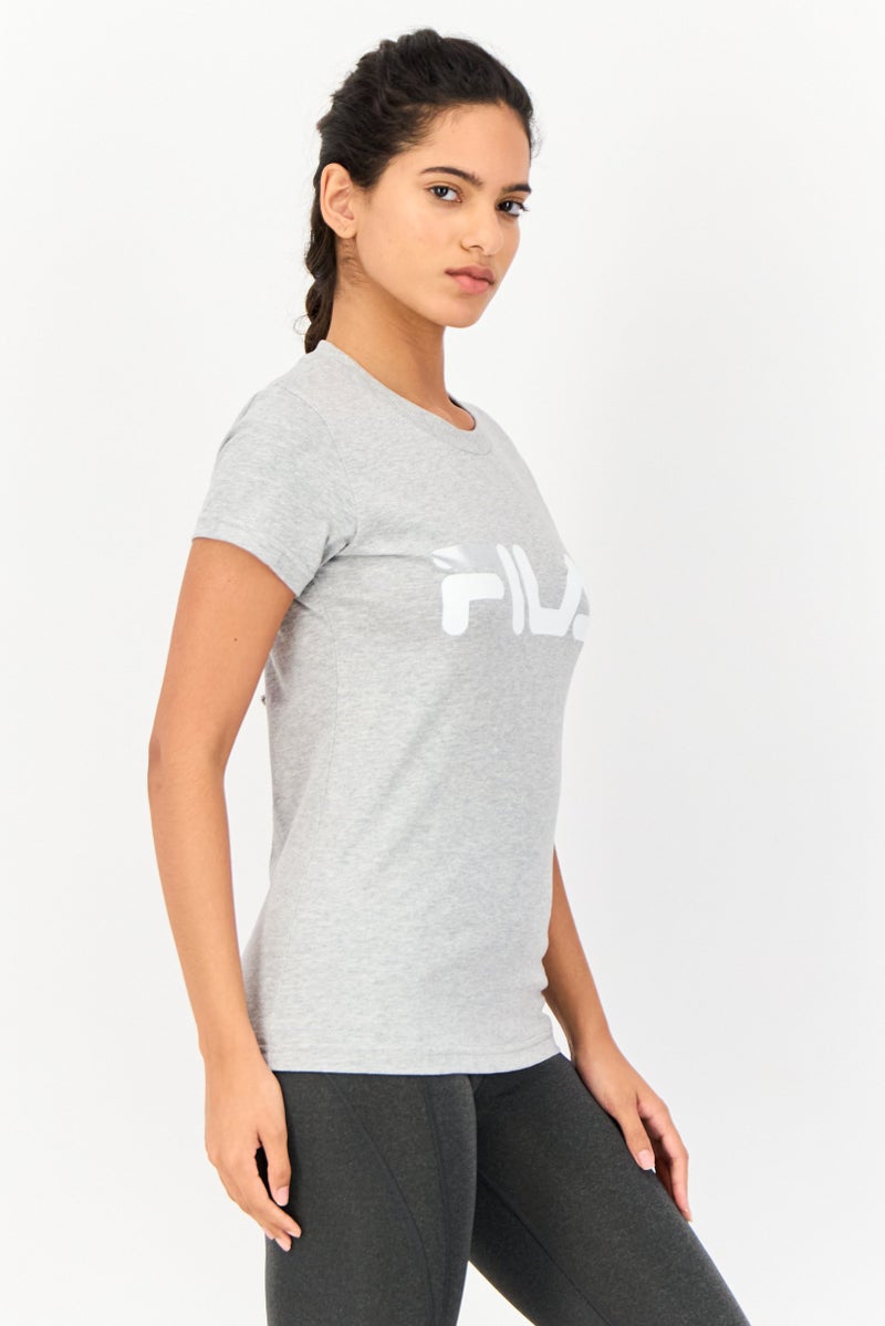 FILA Women Sportswear Fit Short Sleeves Outdoor T-shirt, Light Grey - Image 3