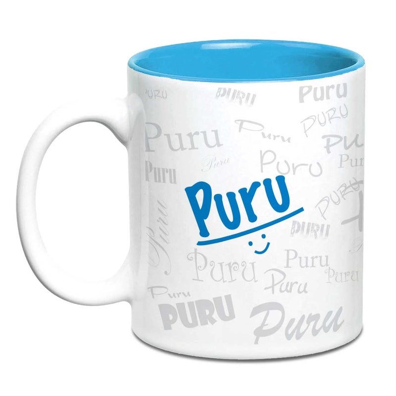 Hot Muggs Me Graffiti Mug - Puru Personalised Name Ceramic, 315ml, 1 Unit - Image 4