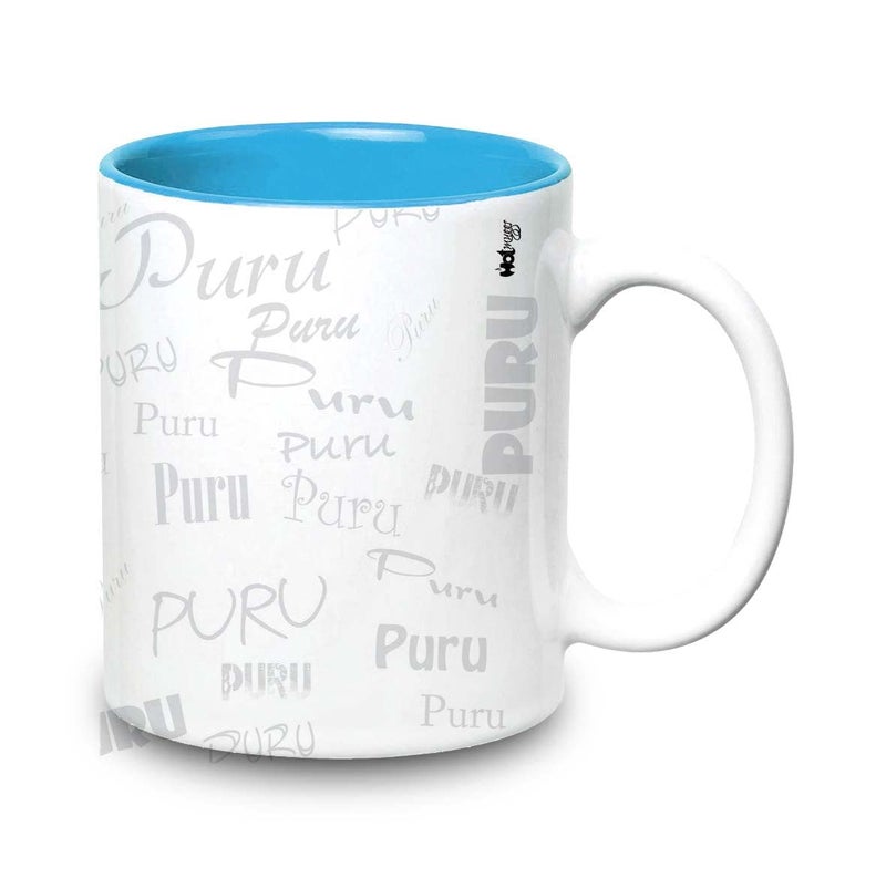 Hot Muggs Me Graffiti Mug - Puru Personalised Name Ceramic, 315ml, 1 Unit - Image 2