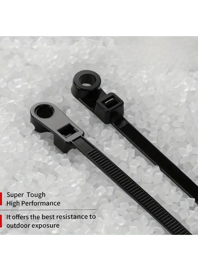 100 Pcs Heavy Duty Self Locking Cable Ties with Mounting Holes for Home Office Garden - Image 5