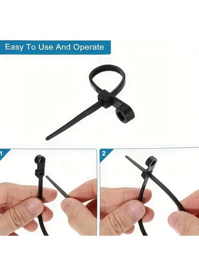 100 Pcs Heavy Duty Self Locking Cable Ties with Mounting Holes for Home Office Garden - Image 4