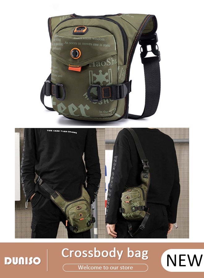 DUNISO Multifunction Motorcycle Drop Leg Bag For Men and Women Panel Utility Waist Bag  Leather Waist PackFor Cycling Hiking Travelling Pouch Pack Waistpack For Outdoor Sports  - Image 1