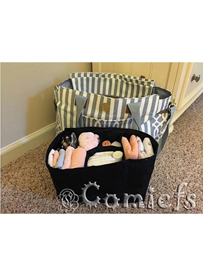 Comicfs Baby Diaper Bag Insert Organizer with Comicfs cleaning cloth (Dimensions: 12 X 6.4 X 8 Inch, Black) - Image 2