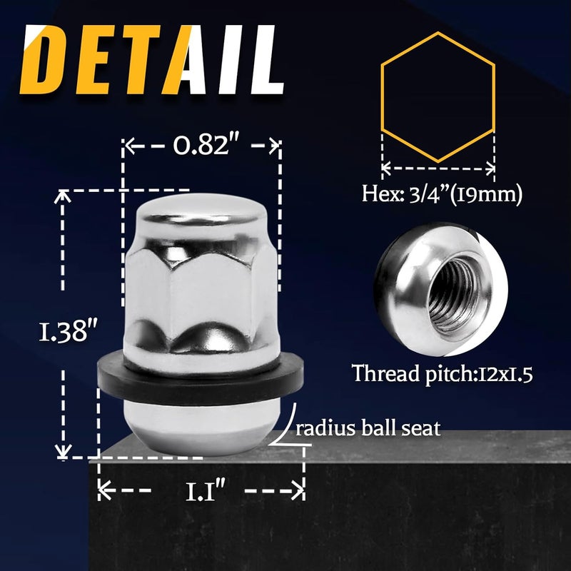 Mardarth Set of 20 Radius Lug Nuts with Washers - Image 2