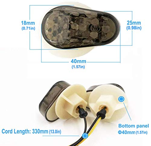 SAMDO Motorcycle Flush Mount LED Turn Signals Smoke For Yamaha FZ1 FZ6 FZR FAZER YZF R1 R6 R6S FZ1 FZ6 FZ8 FAZER XJ6 MT03 - Image 2