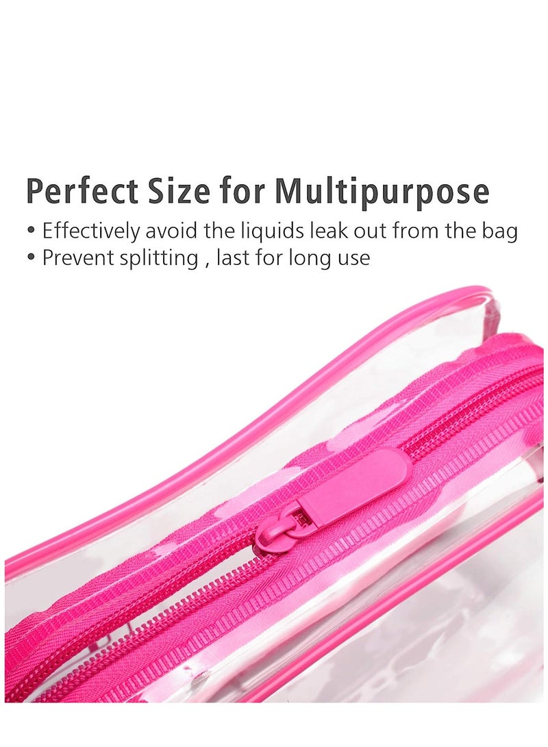 SYOSI Hand Bag Clear Makeup Bags Clear Cosmetics Bag Transparent Tote Bag Thick PVC Zippered Toiletry Carry Pouch Waterproof Makeup Artist Large Bag Diaper Shoulder Bag Beach Bag  - Image 4