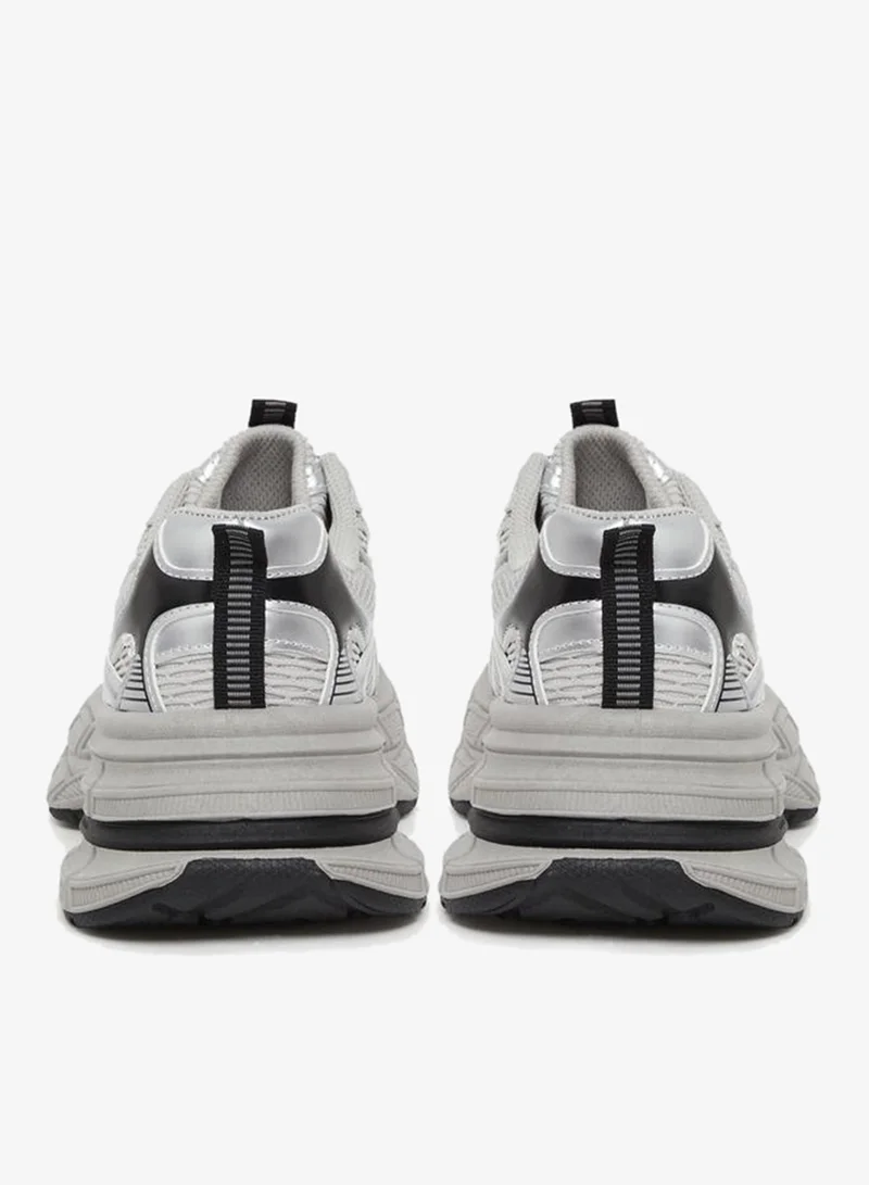 Styli Active Grey Women Textured Chunky Sneakers for Women | Best Price UAE