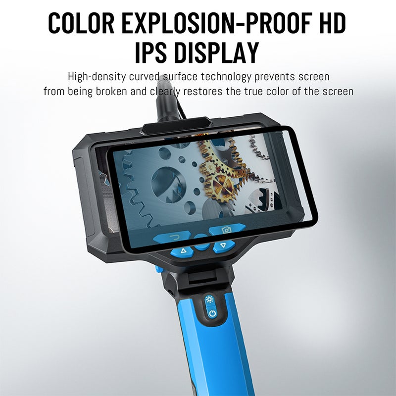 Dual Lens Borescope Camera 5'' IPS Screen Endoscope Camera with Light 1920P Inspection Camera with 16.4ft Waterproof Camera Cable for Automotive/Home/Wall/Pipe/Car - Image 4