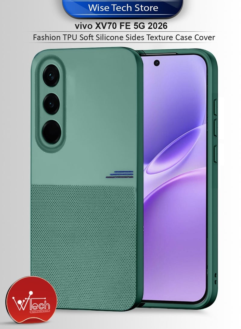 Wtech vivo V70 FE 5G 2026 Fashion TPU Soft Silicone Sides Texture Case Cover - Green - Image 1