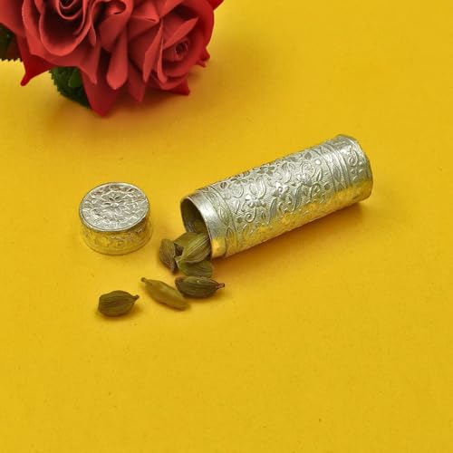 Badhai Box Silver Plated Mint Box, Supari dani for pocket, Multipurpose chandi ki dabbi, Saunf container, Mukhwas dibbi for travelling, mouth freshener box, Return gift and wedding favour - Image 2