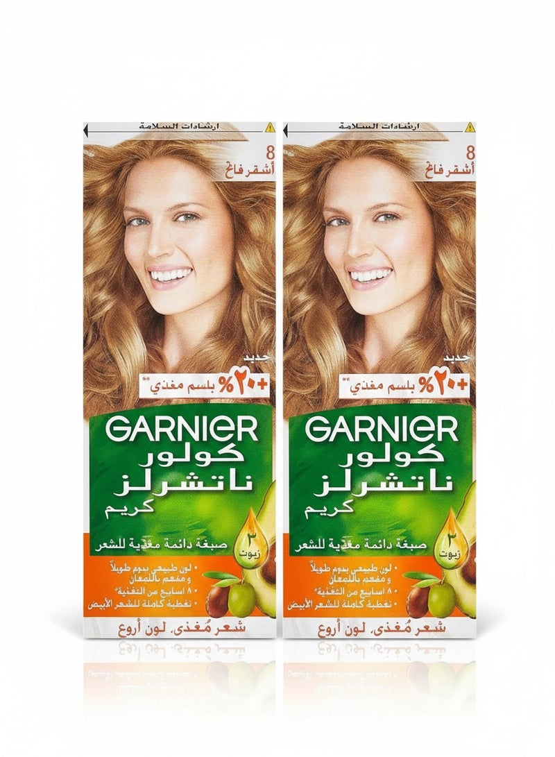 غارنييه جارنيه ناتشورالز صبغة أشقر فاتح 8 ( عبوتين ) - Image 1