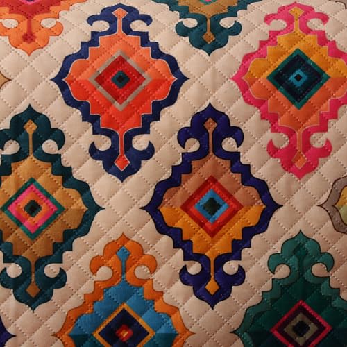KINGLY Lurka Multicolor Boho Print Velvet Sofa Cover for 3 Seater | Premium Soft Velvet Fabric | Anti-Slip, Washable & Durable | Perfect for Home, Office & Living Room - Image 5