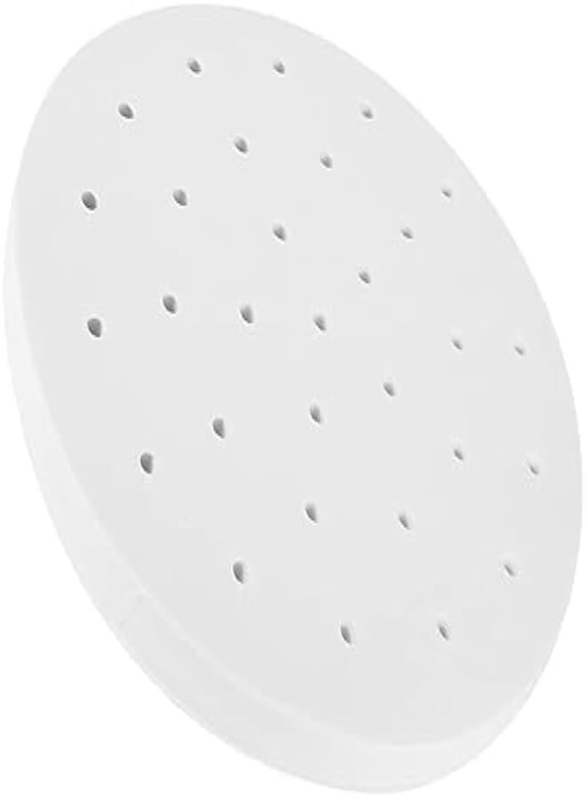 Air Fryer Liners Bamboo Steamer Liners Non-stick Mini Steam Paper Premium Perforated Parchment Paper for Steamed Buns Dumplings 80 pieces 
