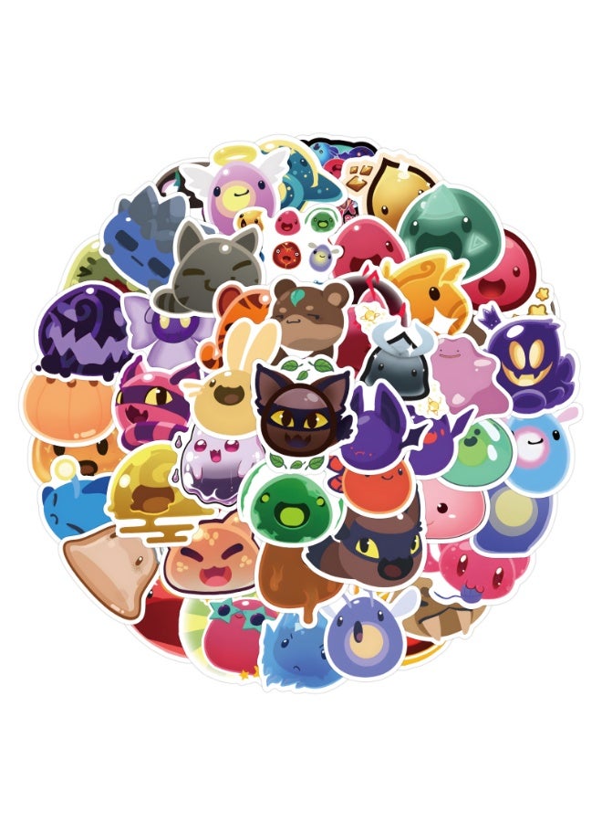 NIBEMINENT 60 Pcs Slime Rancher Deco Kit Waterproof Stickers, High Definition Printing Bright Colors, Suitable for Laptop Skateboard Luggage Water Bottle Guitar DIY - Image 1
