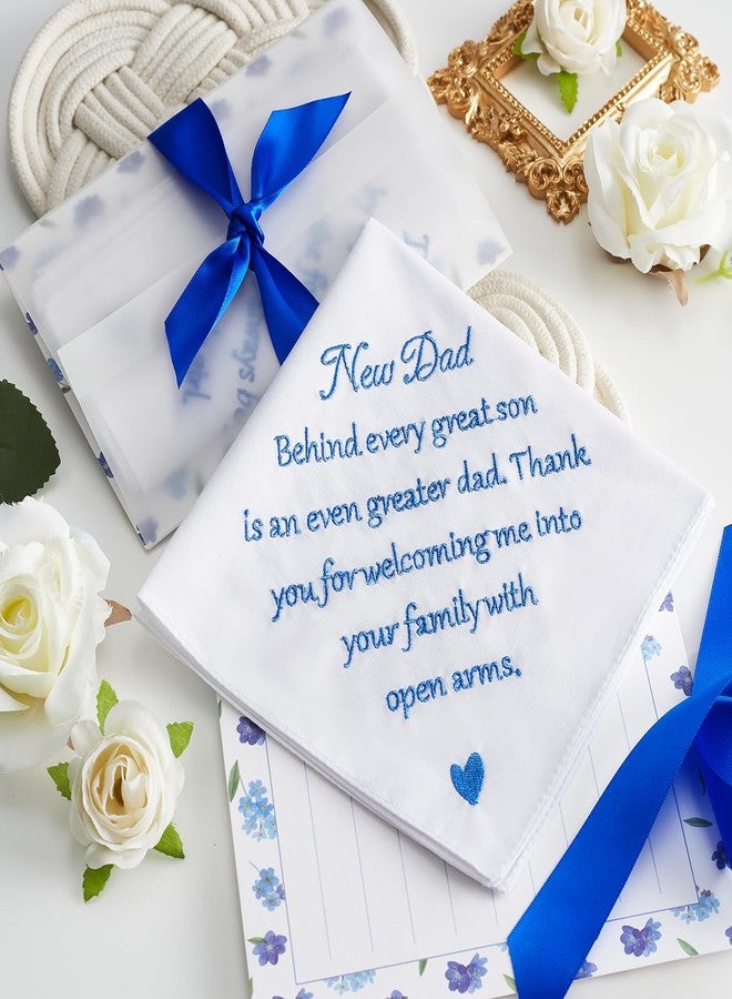 AKITSUMA Wedding Handkerchief for Father of the Groom Gifts, AKI-105R-NewDad (Blue Ribbon, New Dad) - Image 4