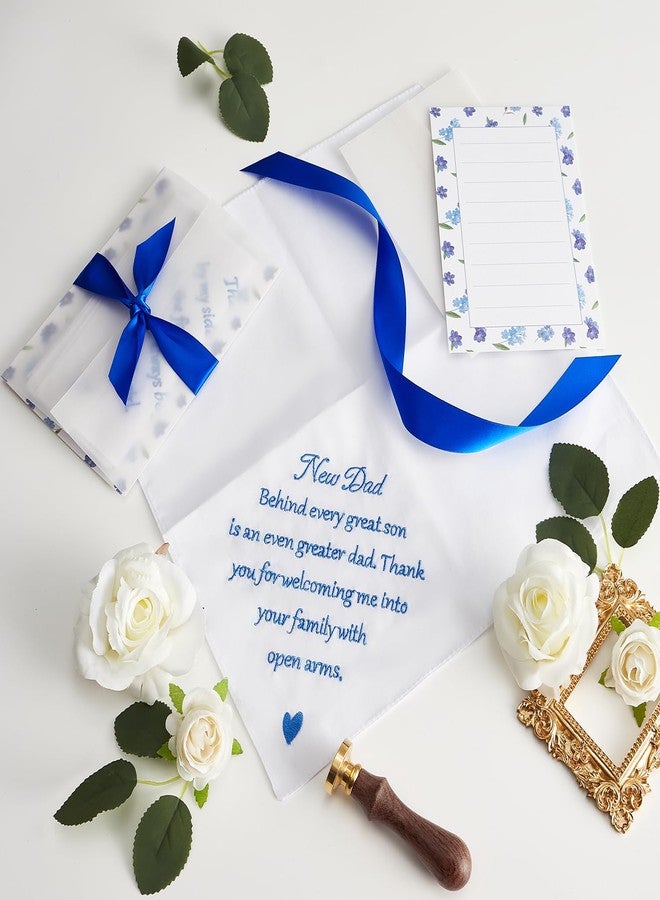 AKITSUMA Wedding Handkerchief for Father of the Groom Gifts, AKI-105R-NewDad (Blue Ribbon, New Dad) - Image 5