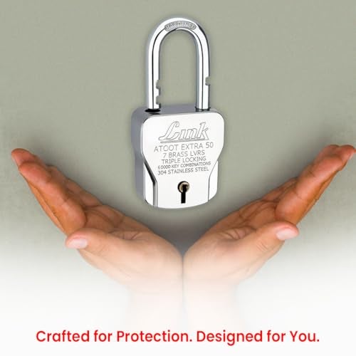 Link Atoot Extra 50MM Heavy-Duty Padlock | Triple Locking Mechanism | Hardened Steel Shackle | Rust-Resistant Body | 15-Year Warranty | Includes 3 Keys - Image 3