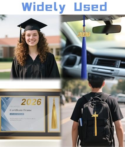 UIALECG Graduation Tassel 2026 for Grad Cap,Black Tassel with Silver Charm - Image 4