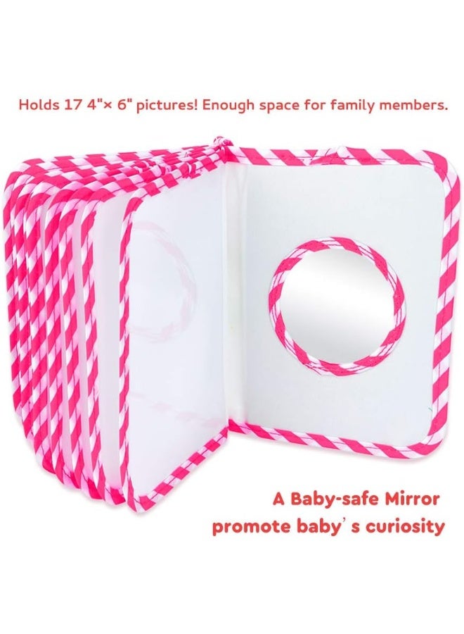 AUVCAS Baby Photo Albums Soft Cloth Photo Book Baby Photo Book Soft First Year Memory Album Shower Gift for Babies Newborns Toddlers & Kids,Holds 4x6 Inch Photos. (Pink) - Image 4