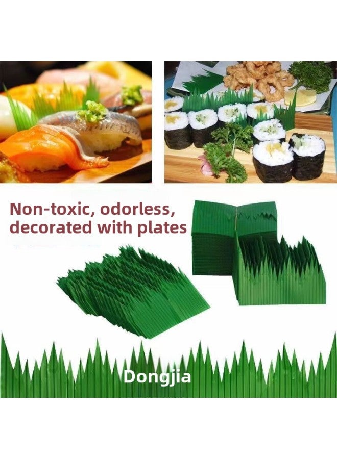 Japanese Sashimi Swing Plate Decoration Grass Sushi Grass Big Leaf Simulation Maple Leaf Japanese Restaurant Salmon Leaves Green Leaves-Color:Green-Specifications:Three Shirts No. 1 - Image 4