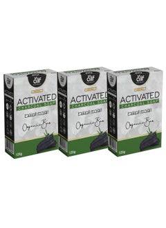 ALIF NATURALS Activated Charcoal Organic and Handmade Soap for Face and Body Cleanser  | 125g | Pack of 3  - Image 1