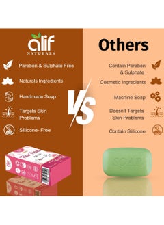 ALIF NATURALS Activated Charcoal Organic and Handmade Soap for Face and Body Cleanser  | 125g | Pack of 3  - Image 4