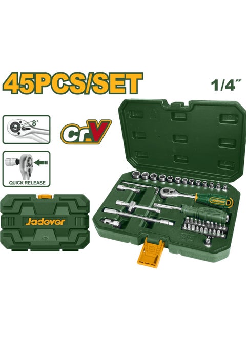 45-piece 1/4-inch screwdriver bits and sockets set