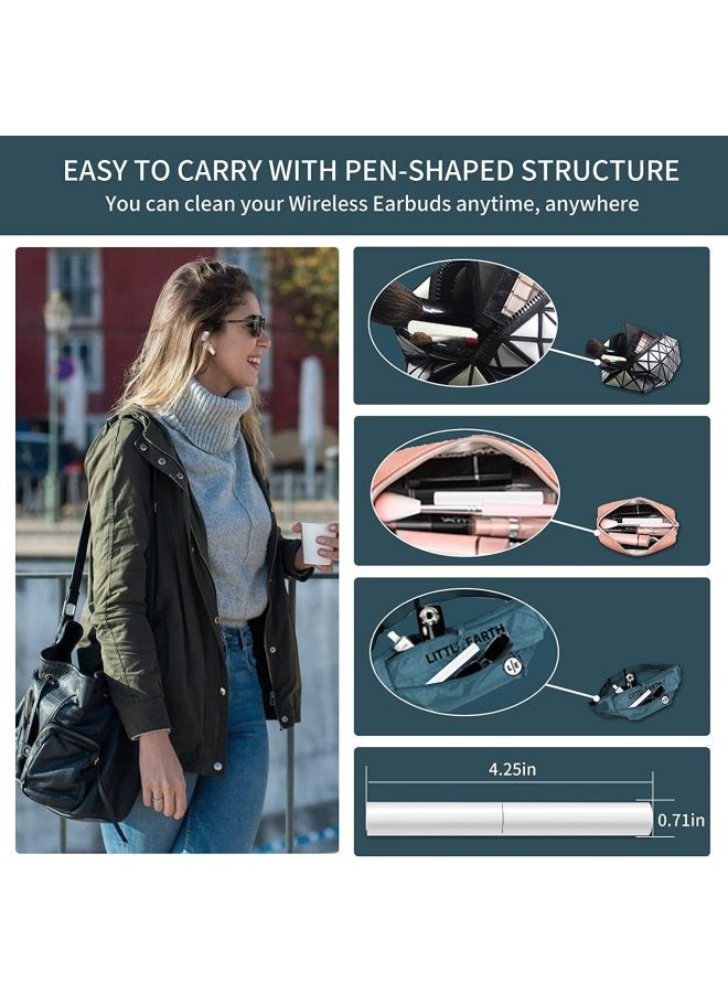 Multi Cleaning Pen Multi-purpose Cleaning Pen Bluetooth Headset Cleaning Pen Cleaning Artifact-Color:3in1/1 Generation/white-pearl Bag  - Image 5