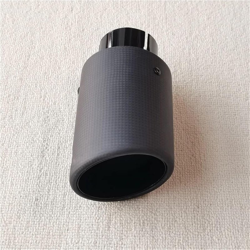 Universal Car Single Exhaust Tip Matte Carbon Fiber Black Tailpipe Muffler Modification ID 76MM OD 114MM - Image 5