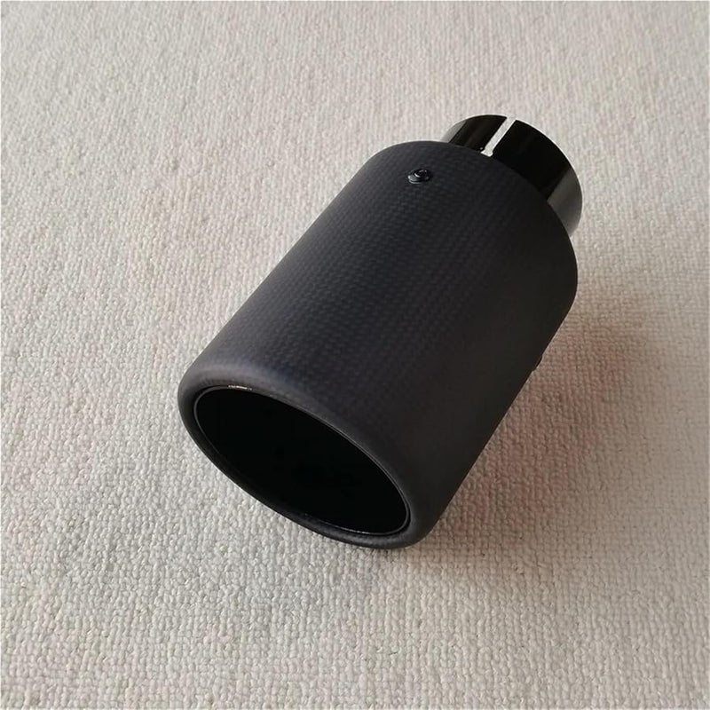 Universal Car Single Exhaust Tip Matte Carbon Fiber Black Tailpipe Muffler Modification ID 76MM OD 114MM - Image 4
