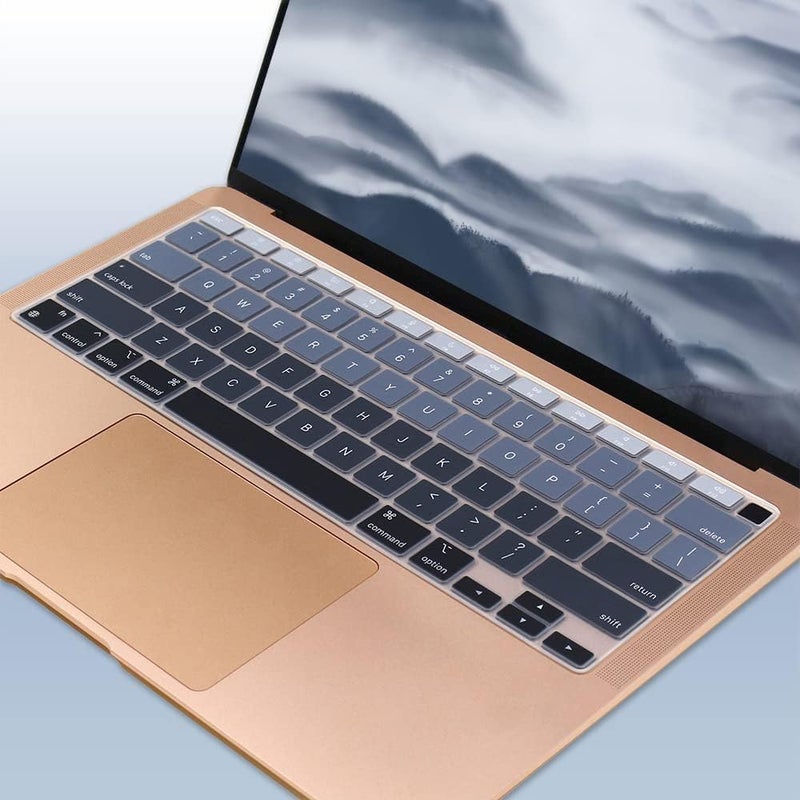 MasiBloom Silicone Keyboard Cover Skin for MacBook Air 13 inch A2337 M1 Chip Released in 2020 Touch ID & Retina Display US Version Ultra Thin Keyboard Protector Cover Skin Accessories, Grey - Image 4
