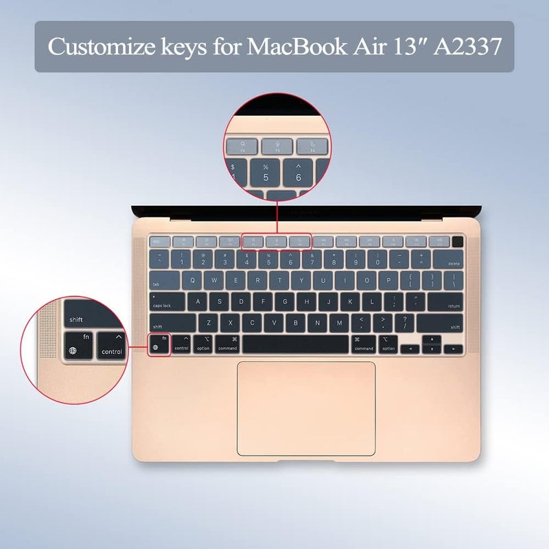 MasiBloom Silicone Keyboard Cover Skin for MacBook Air 13 inch A2337 M1 Chip Released in 2020 Touch ID & Retina Display US Version Ultra Thin Keyboard Protector Cover Skin Accessories, Grey - Image 3