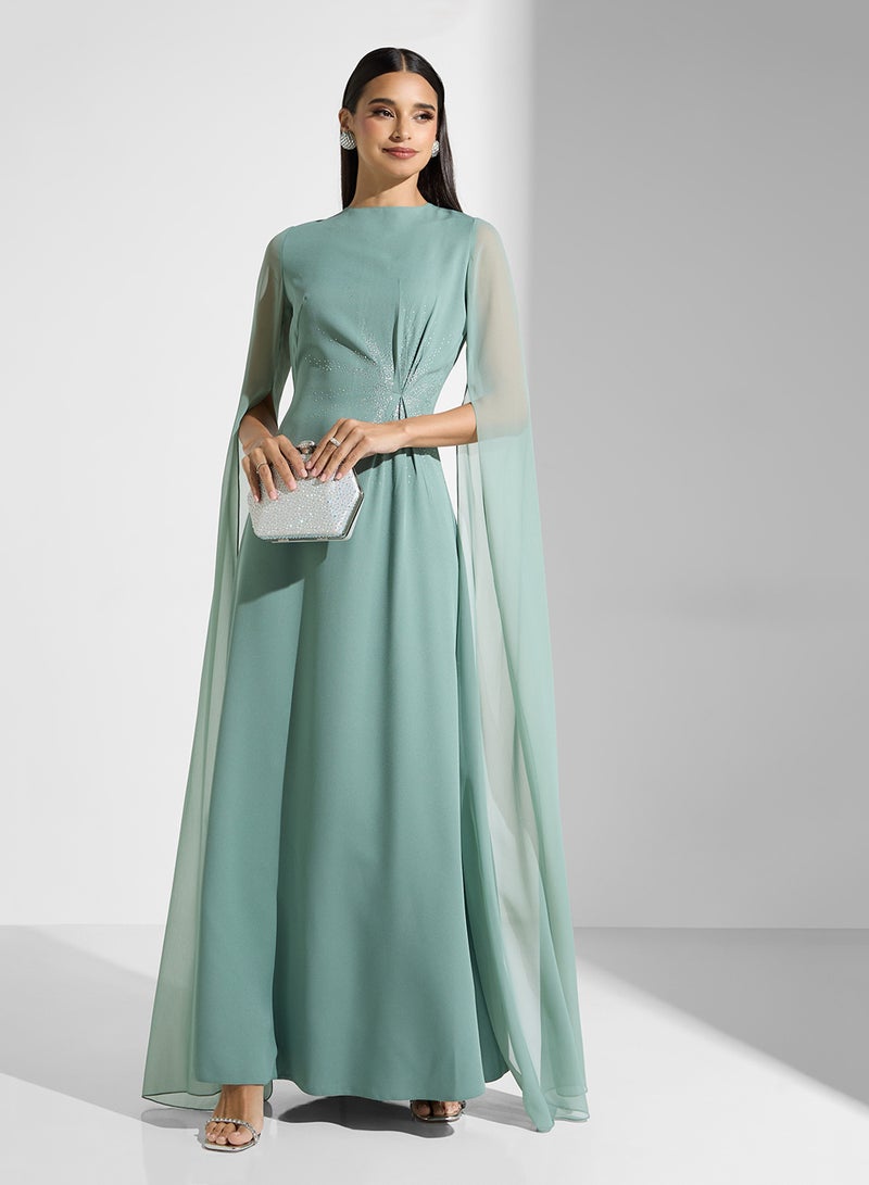Namshi x Chiffon Overlay Maxi Dress - Image 5
