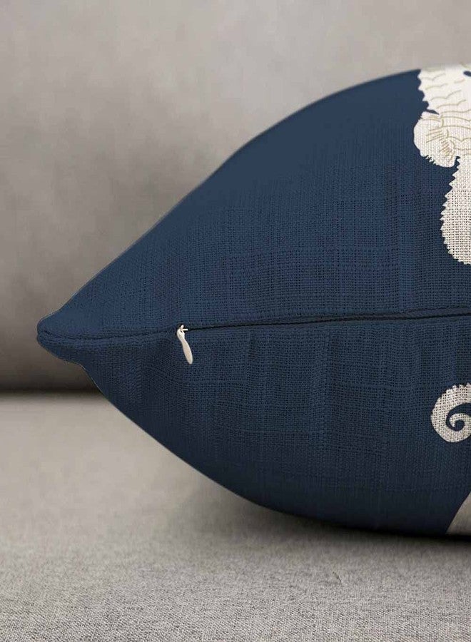 TKS MITLAN White Sea Horse Pillow Covers 12x20 Inch Navy Blue Nautical Cute Coastal Theme Retro Decorative Throw Pillow Covers Cushion Case for Home Sofa Couch Decoration - Image 5