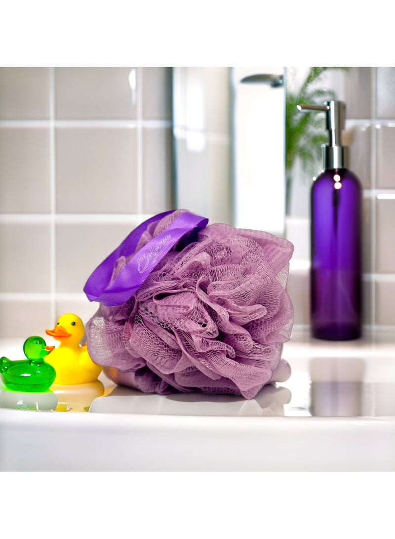 SOLARAE Scalp  Brush soft Silicone Bristles and Bath Loofah Sponge Scrubber Exfoliator,   Body & Scalp Washing Scrubber for all Hair Types (PURPLE) - Image 4