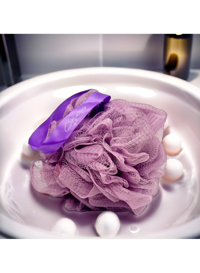SOLARAE Scalp  Brush soft Silicone Bristles and Bath Loofah Sponge Scrubber Exfoliator,   Body & Scalp Washing Scrubber for all Hair Types (PURPLE) - Image 2