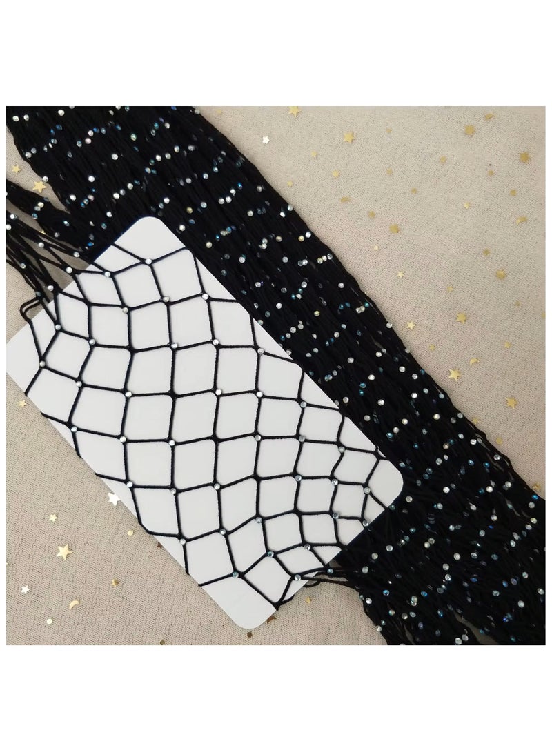 Remy Belle 1 Pack Sparkle Black Rhinestone Fishnets One Size, Sheer Nylon Tights fashion tight 