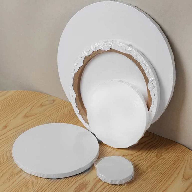 3 Pcs Blank Art Canvas Round Drawing Canvas Cotton Painting Holder DIY Accessory - Image 2