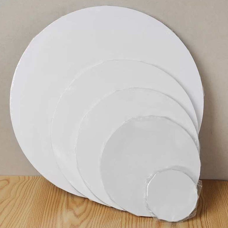 3 Pcs Blank Art Canvas Round Drawing Canvas Cotton Painting Holder DIY Accessory - Image 3