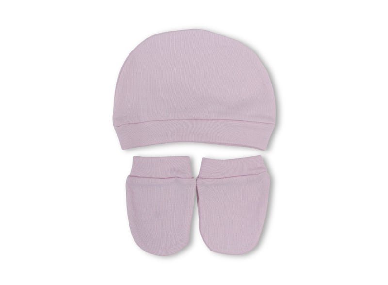 Baby Winter Hat & Gloves Set – Pink - Image 1