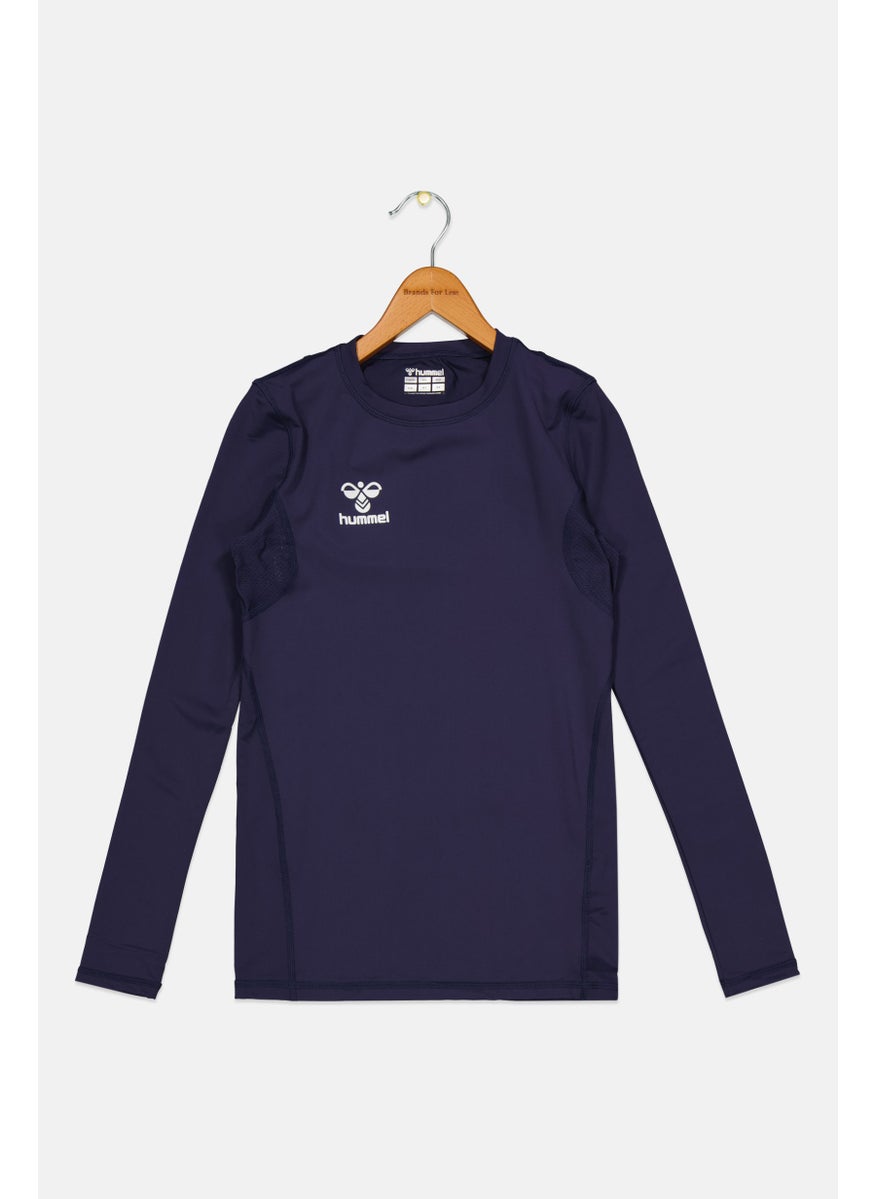 Hummel - Kids Boy Sportswear Fit Brand Logo Training T-Shirt, Navy - Image 1