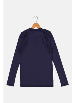 Hummel تي شيرت رياضي بشعار العلامة التجارية للأولاد من Kids Boys، أزرق داكن  - Image 2
