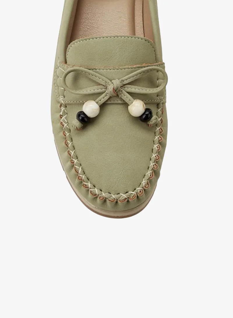 Le Confort GREEN Women Beaded Bow Moccasins for Women | Best Price UAE