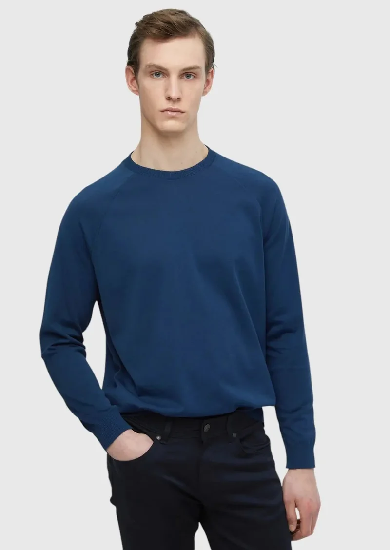RAMSEY Indigo Crew Neck Plain Sweatshirt