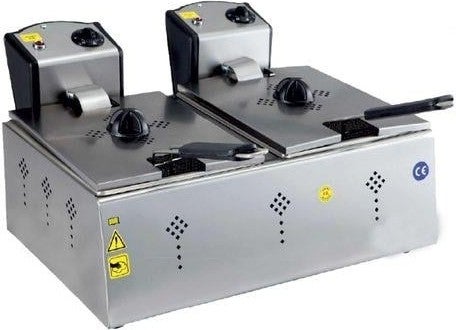 CSA Inox Karacasan Industrial 5000 Watt Double 8+8 Liter Electric Fryer  - Image 1