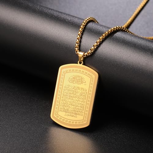 VASSAGO Islam Koranic Ayatul Kursi Necklace Muslim Surah Quran Allah Arab Pendant Necklace Fashion Ramadan Jewelry Gifts - Image 3